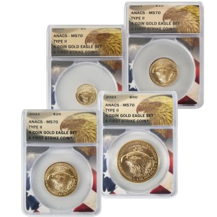 2021 Type II Gold Eagle 4-Coin Set