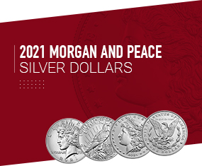 2021 Morgan and Peace Silver dollars 
